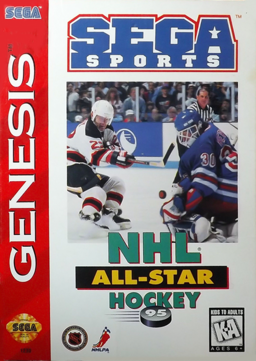 NHL All-Star Hockey 95 box art for Sega Genesis